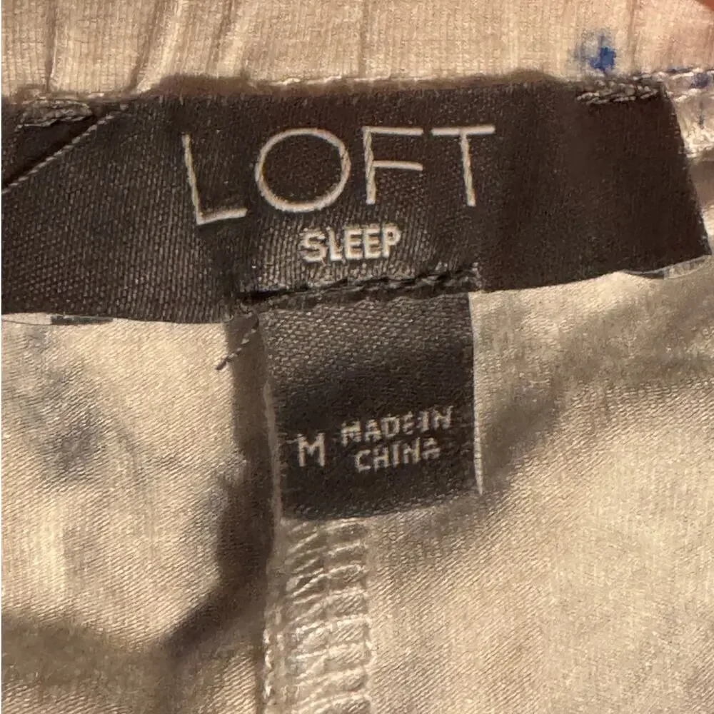 Loft Sleep · M · Blue Floral · Modal Spandex GirlSoft Capri Pajama Lounge Pants - Picture 5 of 7